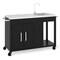 Portable Grill Cart with Stainless Steel Sink, Wheels, Storage Cabinet and Towel Rack Handles